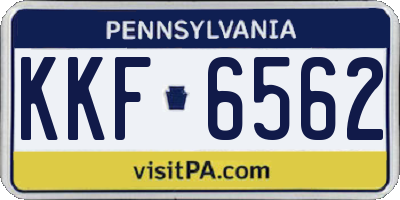 PA license plate KKF6562
