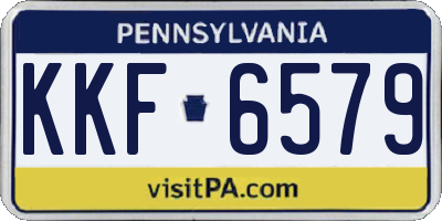 PA license plate KKF6579