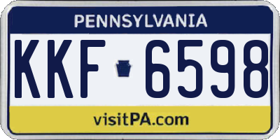 PA license plate KKF6598
