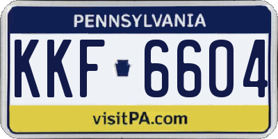 PA license plate KKF6604