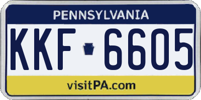 PA license plate KKF6605