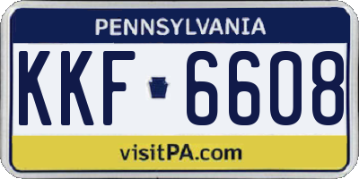 PA license plate KKF6608