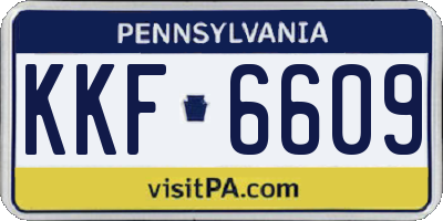 PA license plate KKF6609