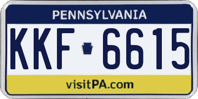 PA license plate KKF6615