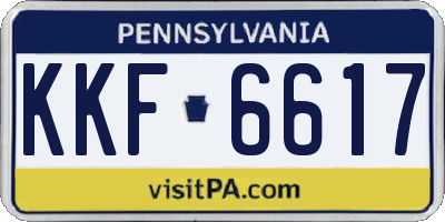 PA license plate KKF6617