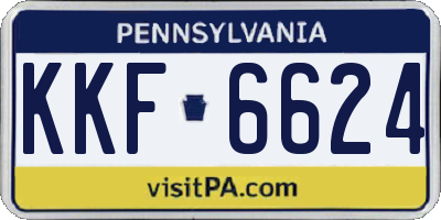 PA license plate KKF6624