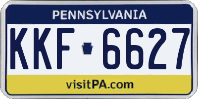 PA license plate KKF6627