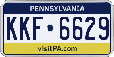 PA license plate KKF6629