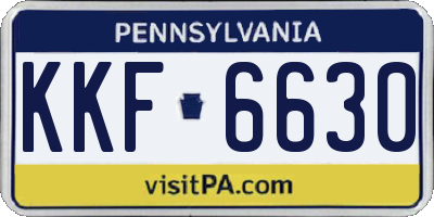 PA license plate KKF6630