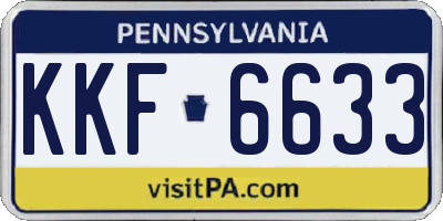 PA license plate KKF6633