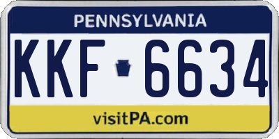 PA license plate KKF6634