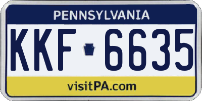PA license plate KKF6635