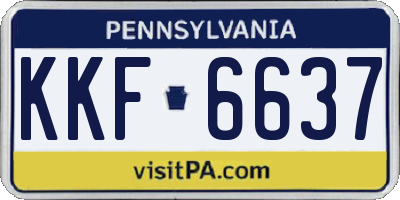 PA license plate KKF6637