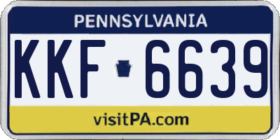 PA license plate KKF6639