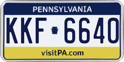 PA license plate KKF6640