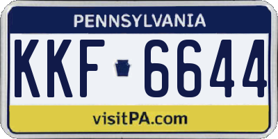 PA license plate KKF6644