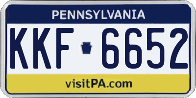 PA license plate KKF6652