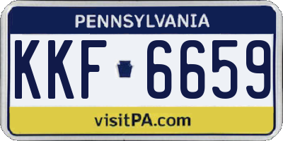 PA license plate KKF6659