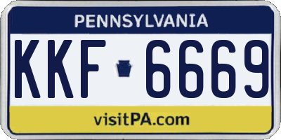 PA license plate KKF6669