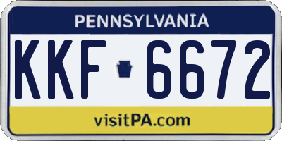 PA license plate KKF6672