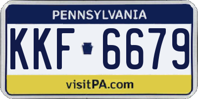 PA license plate KKF6679