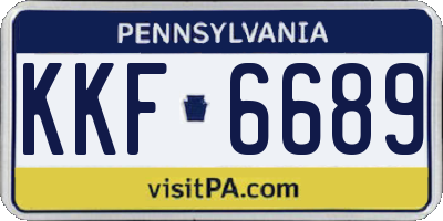 PA license plate KKF6689