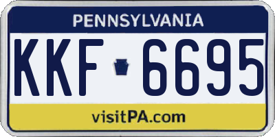 PA license plate KKF6695