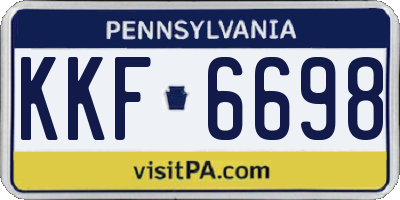 PA license plate KKF6698