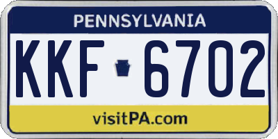 PA license plate KKF6702
