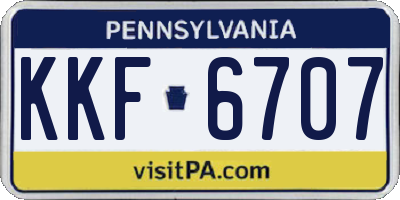 PA license plate KKF6707