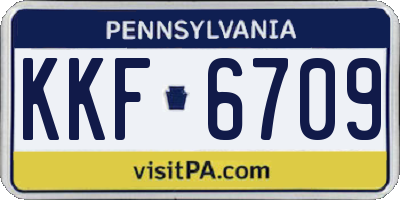 PA license plate KKF6709