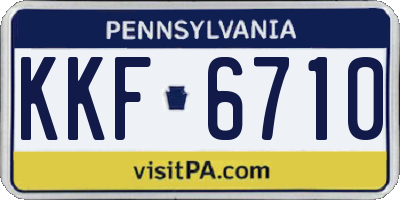 PA license plate KKF6710