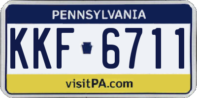 PA license plate KKF6711