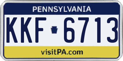 PA license plate KKF6713