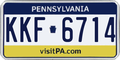 PA license plate KKF6714