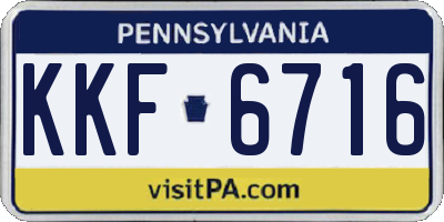 PA license plate KKF6716