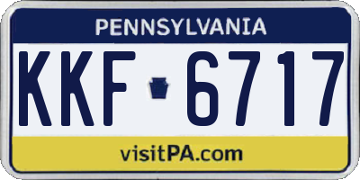 PA license plate KKF6717