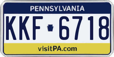 PA license plate KKF6718