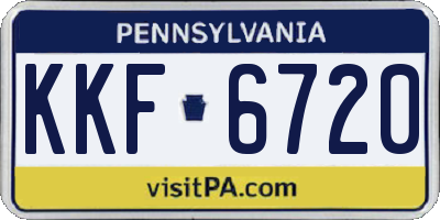 PA license plate KKF6720