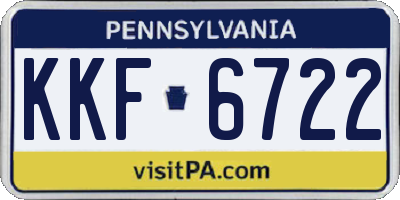 PA license plate KKF6722