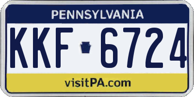 PA license plate KKF6724