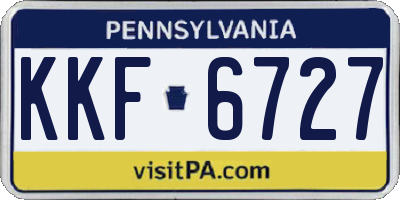 PA license plate KKF6727