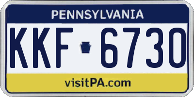 PA license plate KKF6730