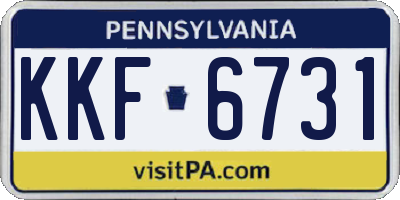 PA license plate KKF6731