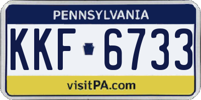 PA license plate KKF6733