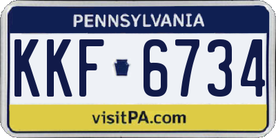 PA license plate KKF6734