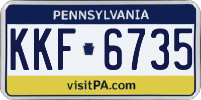 PA license plate KKF6735