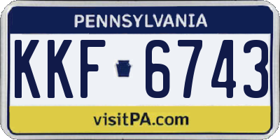 PA license plate KKF6743