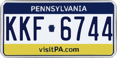 PA license plate KKF6744