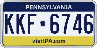 PA license plate KKF6746